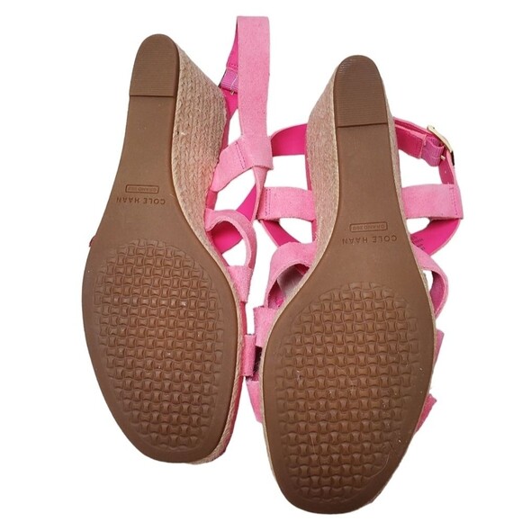 Cole Haan Pink Suede Espadrille Sandals Size 8.5 - Picture 8 of 9